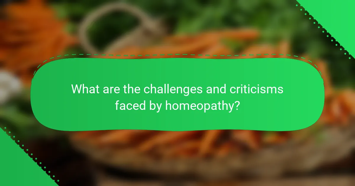 What are the challenges and criticisms faced by homeopathy?