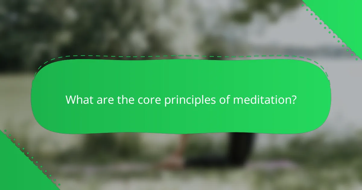 What are the core principles of meditation?