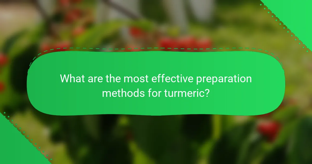 What are the most effective preparation methods for turmeric?