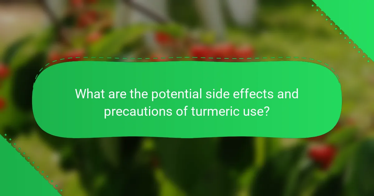 What are the potential side effects and precautions of turmeric use?