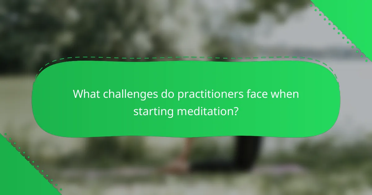 What challenges do practitioners face when starting meditation?