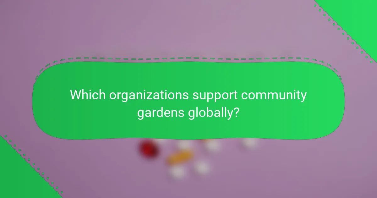 Which organizations support community gardens globally?